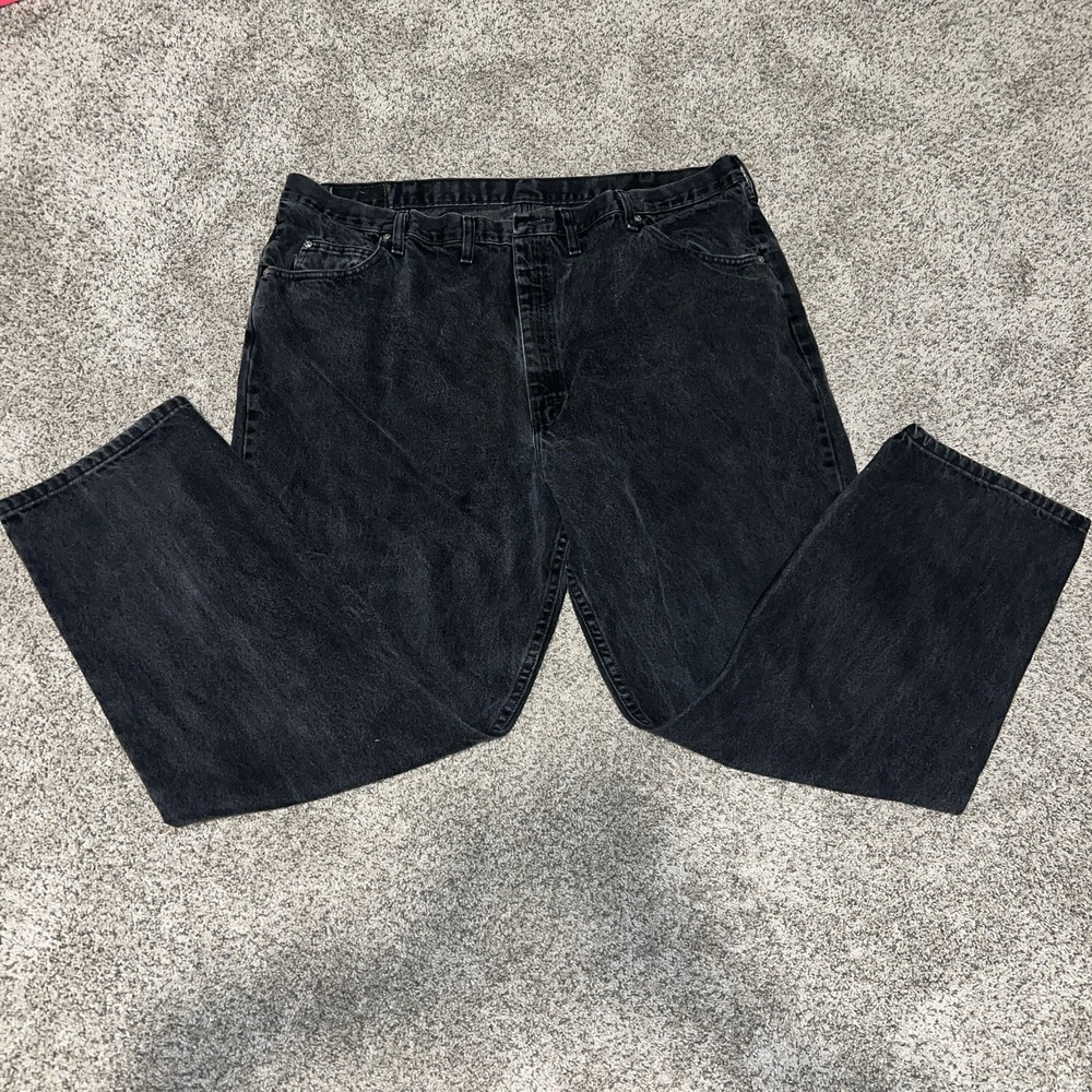 Wrangler Jeans Mens 46x32 Black Relaxed Fit‎ Premium Quality Denim